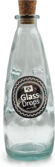 Glass Drops Μπουκάλι Νερού Γυάλινο με Φελλό Διάφανο 300ml Glass Drops Μπουκάλι Νερού Γυάλινο με Φελλό Διάφανο 300ml