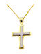 Herren Gold Kreuz 14K mit Kette