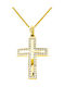 Damen Gold Kreuz 14K mit Kette