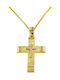 Damen Gold Kreuz 14K mit Kette