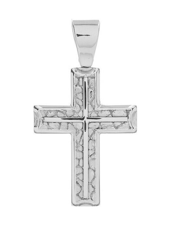 Vitopoulos Men's White Gold Cross 14K