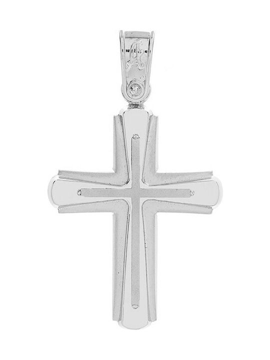 Vitopoulos Men's White Gold Cross 14K