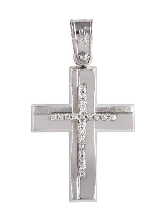 Weißgold Kreuz 14K