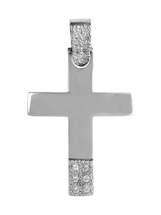 Weißgold Kreuz 14K