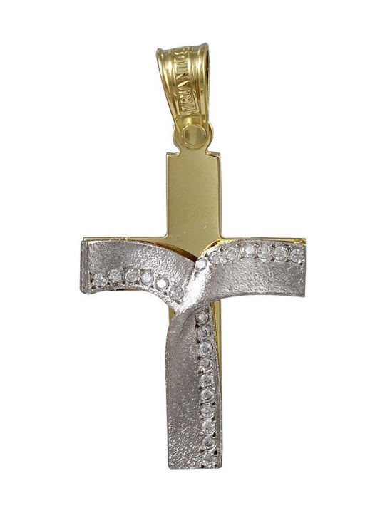 Damen Weißgold Kreuz 14K