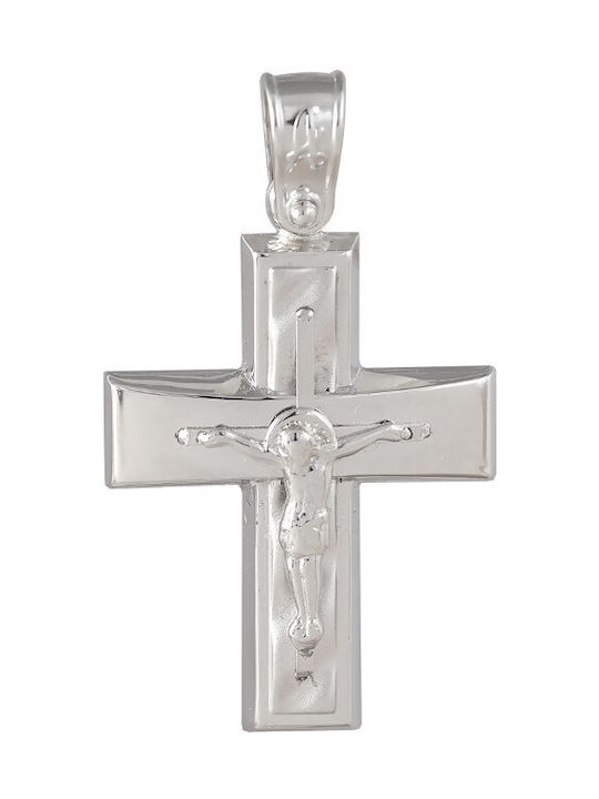 Men's White Gold Cross 14K with the Crucified