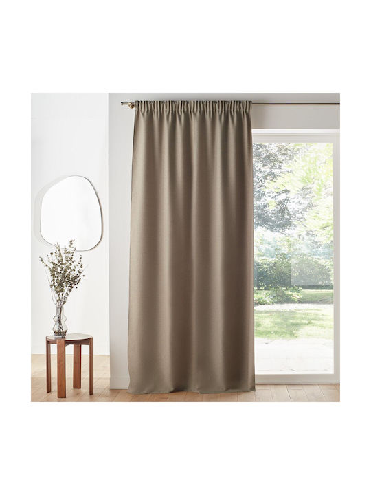 La Redoute Interieurs Κουρτίνα Συσκότισης με Τρέσα Μπεζ 140x260εκ.