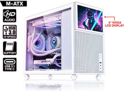 Armaggeddon Tessaraxx Corevision Gaming Midi Tower Computer Case with Window Panel White