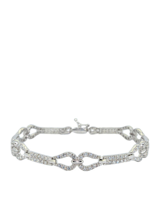 Bracelet made of White Gold 14K with Zircon