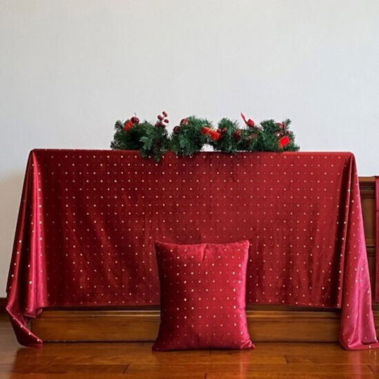 Liolios Home Weihnachtlich Tischtuch Stoff Rot L260xB160cm.