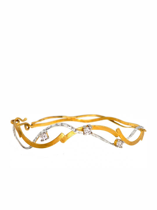 Polytimo Women's Bracelet made of Gold 14K with Zircon