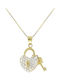 Art Collection Necklace with design Heart from Gold 14K