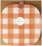 Χαρτοπετσέτες Gingham Orange 16.5x15.2cm. 16Stück