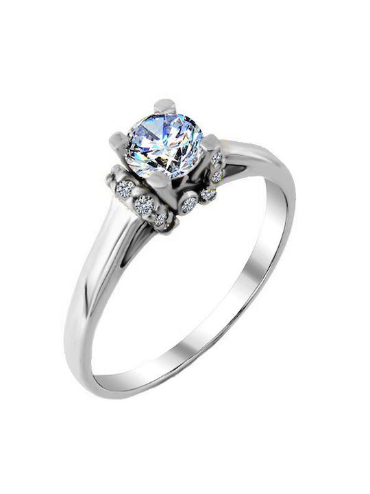 Single Stone from White Gold 14K