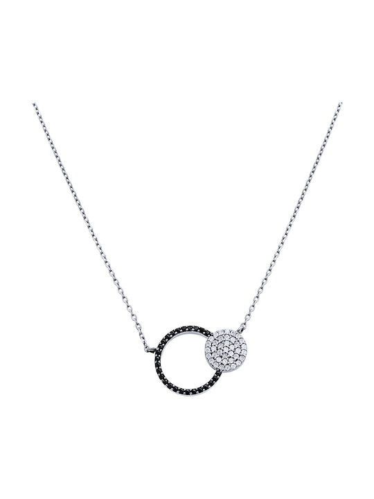 Iris Jewerly Necklace from White Gold 14K with Zircon