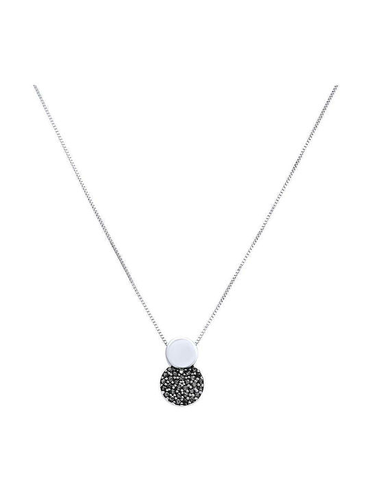 Iris Jewerly Necklace from White Gold 14K with Zircon