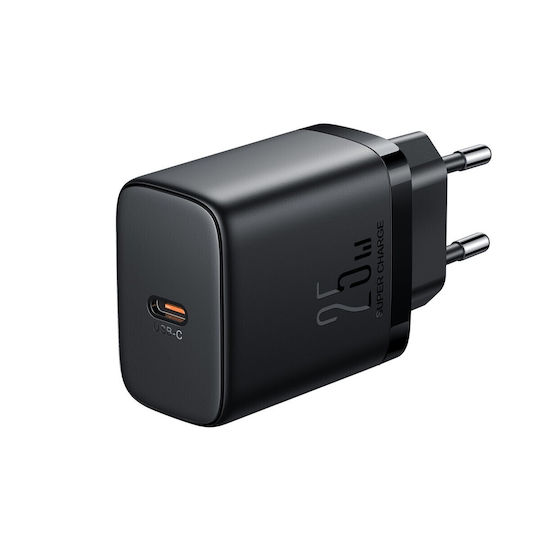 Joyroom Φορτιστής Χωρίς Καλώδιο με Θύρα USB-C 25W Power Delivery Μαύρος (JR-TCF11)