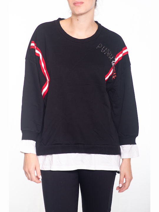 Women's Blouse Long Sleeve Striped Black