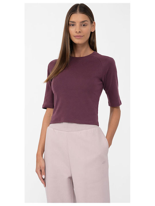4F Women's Blouse Cotton with 3/4 Sleeve Purple