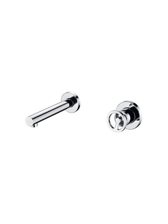 Excel Built-in Mixer & Spout Set for for Bathroom Sink 1 Exit Silver