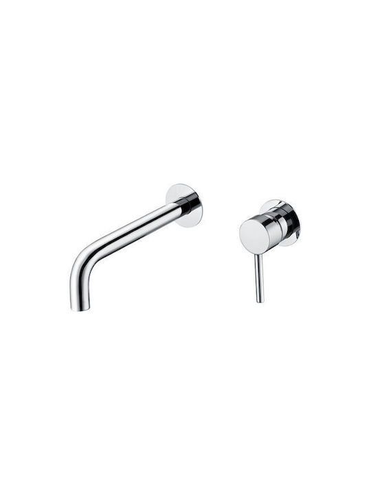 Excel Romina Built-in Mixer & Spout Set for for Bathroom Sink 1 Exit Silver