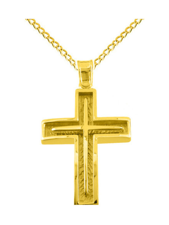 Men's Gold Cross 14K with Chain