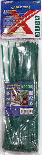 Tpster Plastic Cable Ties 250mmx3.6mm In Green Colour 100 Pieces 32572