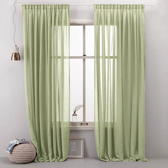 Saray Home Curtaină cu Pencil Pleat Green KE 1944 140x280buc
