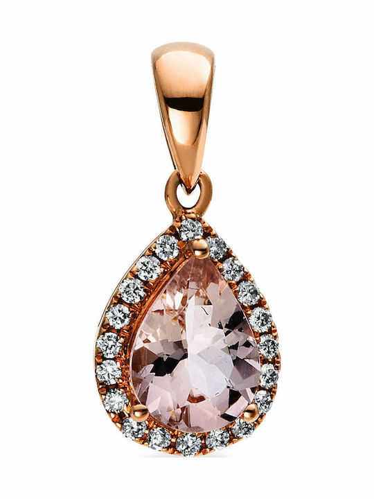 Rubini Charm с Камъни от Розово Злато 18 Карата с Диамант