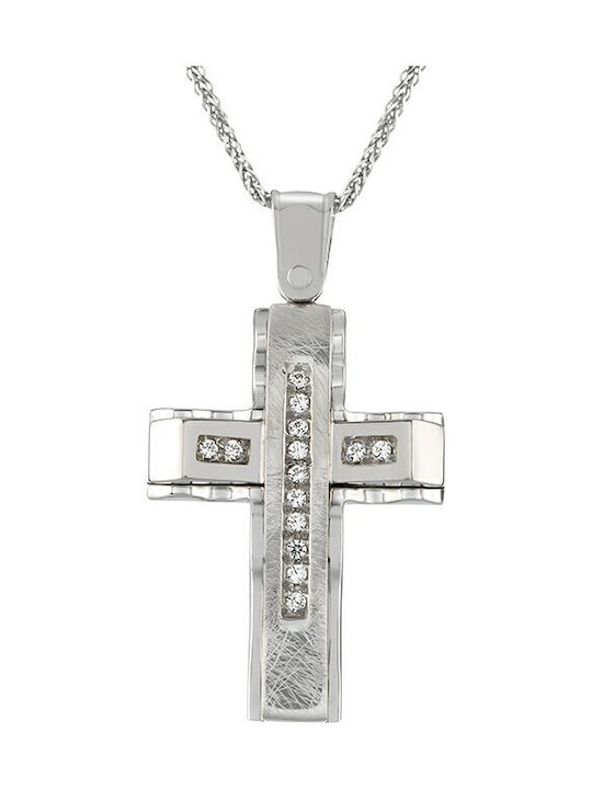 Cross for women K14 white gold ST_077