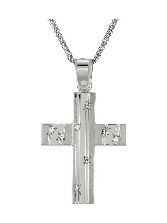 Cross for women K14 white gold ST_099