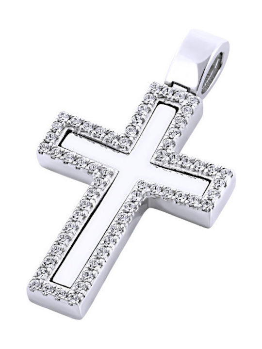 White gold women's cross K14, T00118