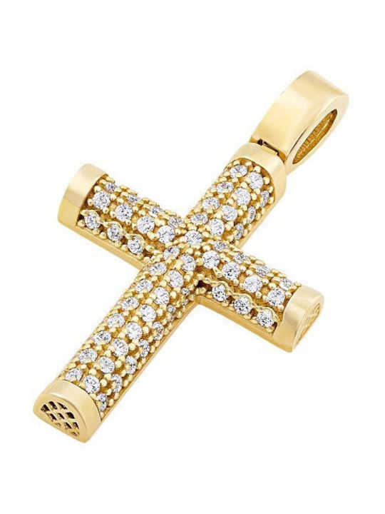 14K Gold weibliches Kreuz, T01119