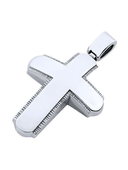 14K White gold male cross, T02719