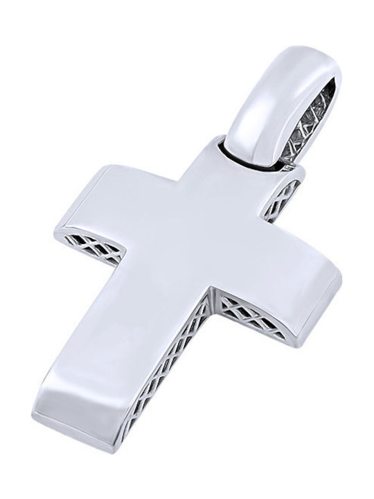 14K White gold male cross, T03119