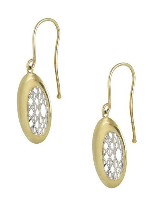 Earrings in yellow and white gold 14K (ΣK001192) ΣΛ129Κ