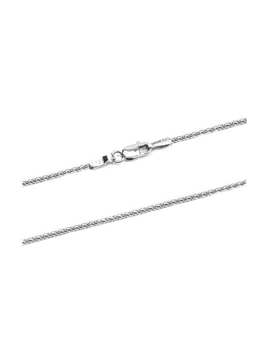 Polytimo Unisex White Gold Neck Chain White 14K 40cm