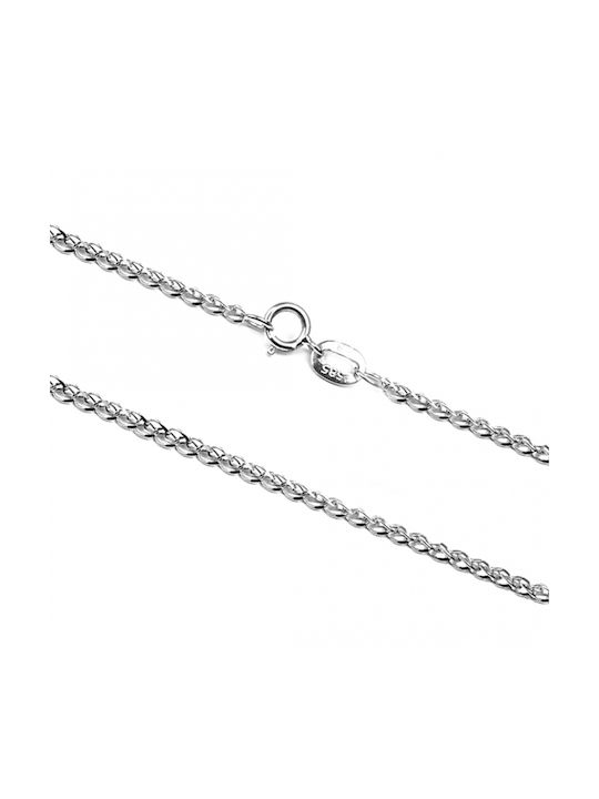 Polytimo Unisex White Gold Neck Chain White 14K 50cm