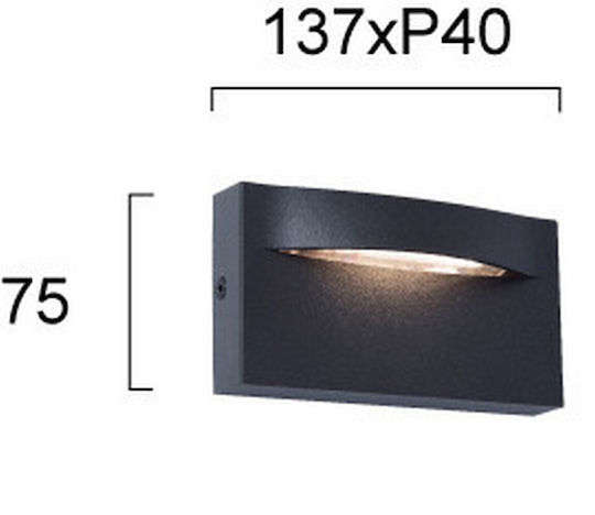 Viokef Vita Επιτοίχιο Εξωτερικό Φαναράκι LED IP65 9W με Θερμό Λευκό Φως 13.7x75x75εκ.