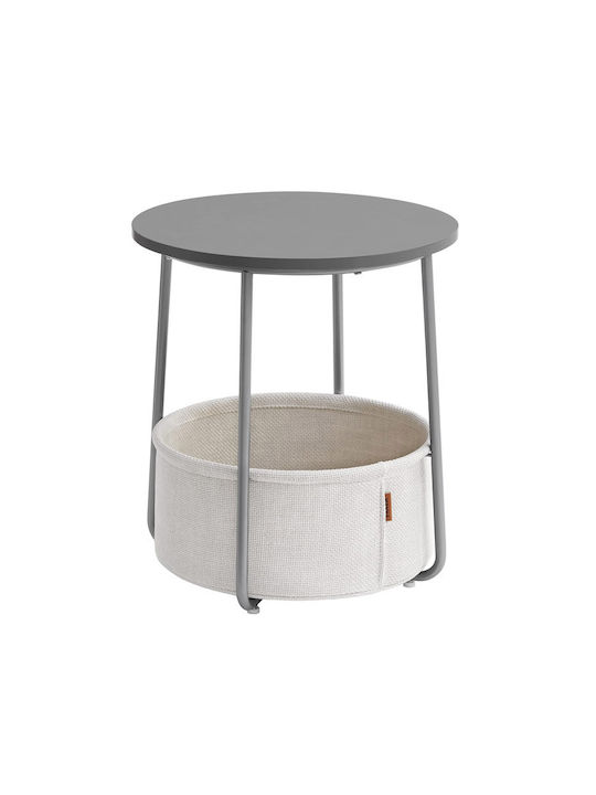 Round Metal Side Table Gray L45xW45xH50cm