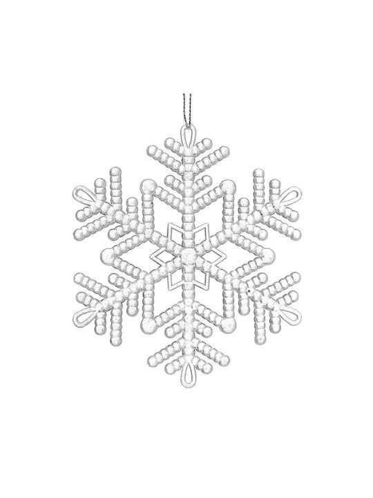 Hanging Hanging Snowflake Ornament Acrylic Transparent 12cm Set 6pcs
