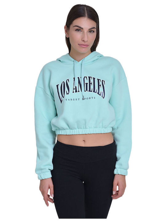 Target Gekürzt Damen Sweatshirt Kapuzen Türkis