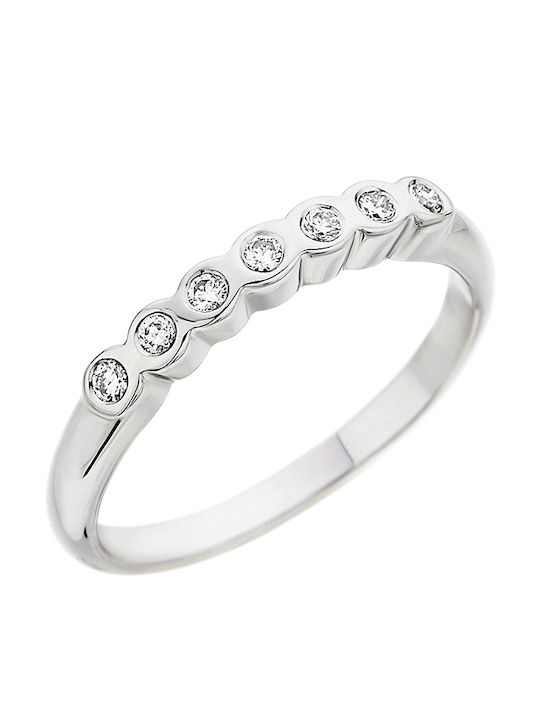 Omano Damenring Ewigkeitsring Weißgold 18K