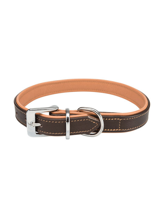 Trixie Active Comfort Dog Collar Leather in Brown color Medium 39 - 46cm