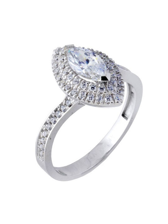 Women's Ring from White Gold 14K