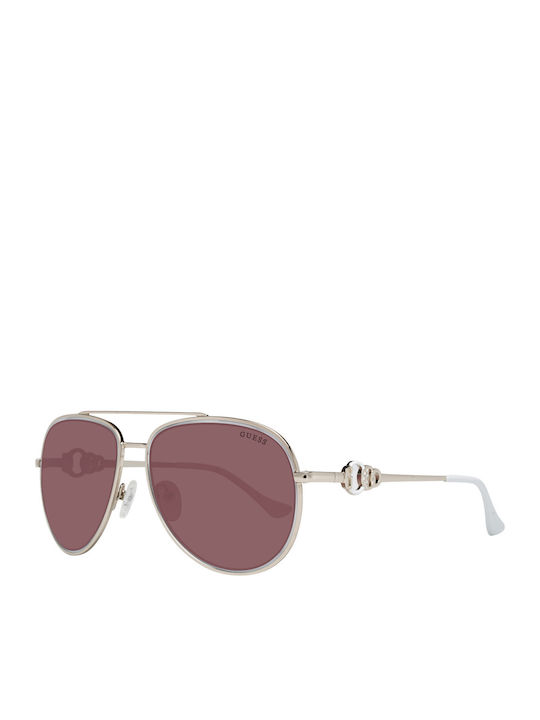 Guess Women’s Sunglasses With Silver Metallic Frame And Brown Gradient Lens GF0344 32F