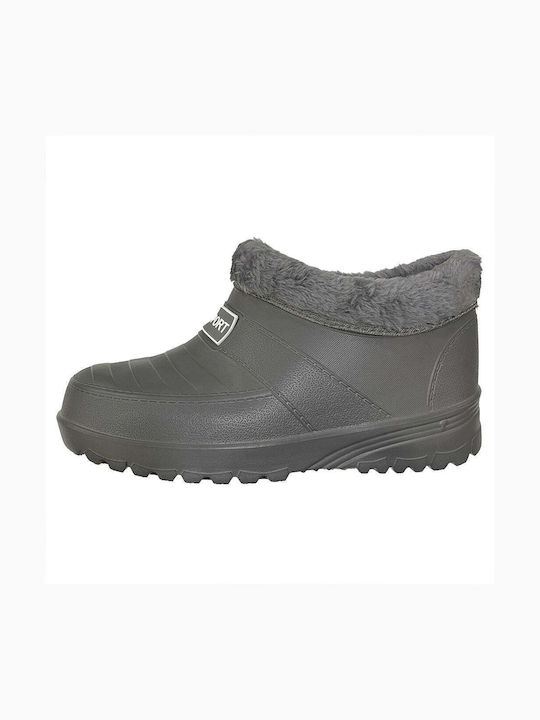 Ustyle Work Wellies with Fur Gray