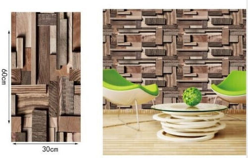 3D Wall Panels Foam Adhesive Brown 30x60cm