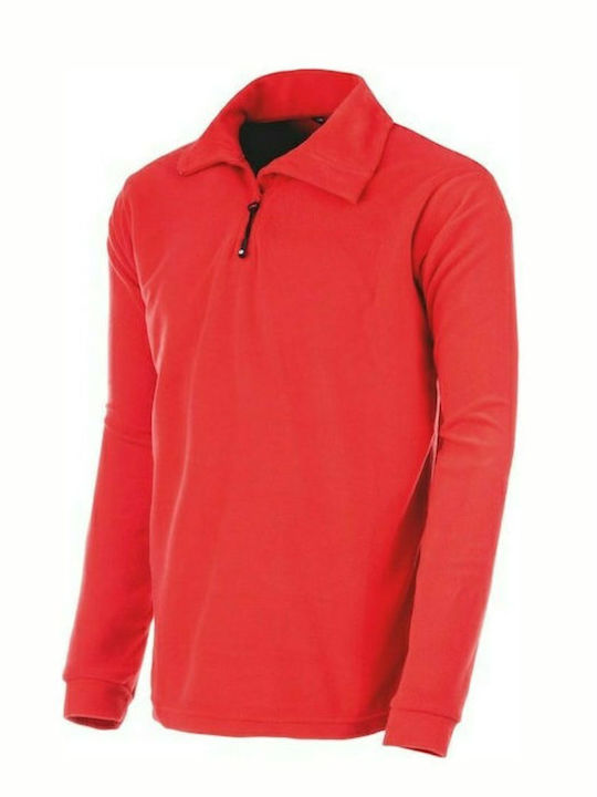 Long Sleeve Work Sweatshirt Red Fleece