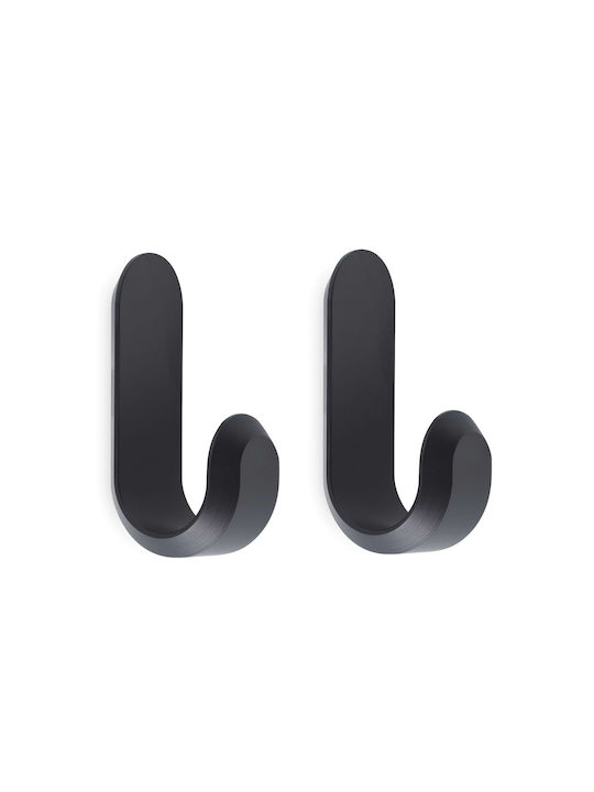 Normann Copenhagen Wall Hanger Metal Black 2.1x3x5.8cm